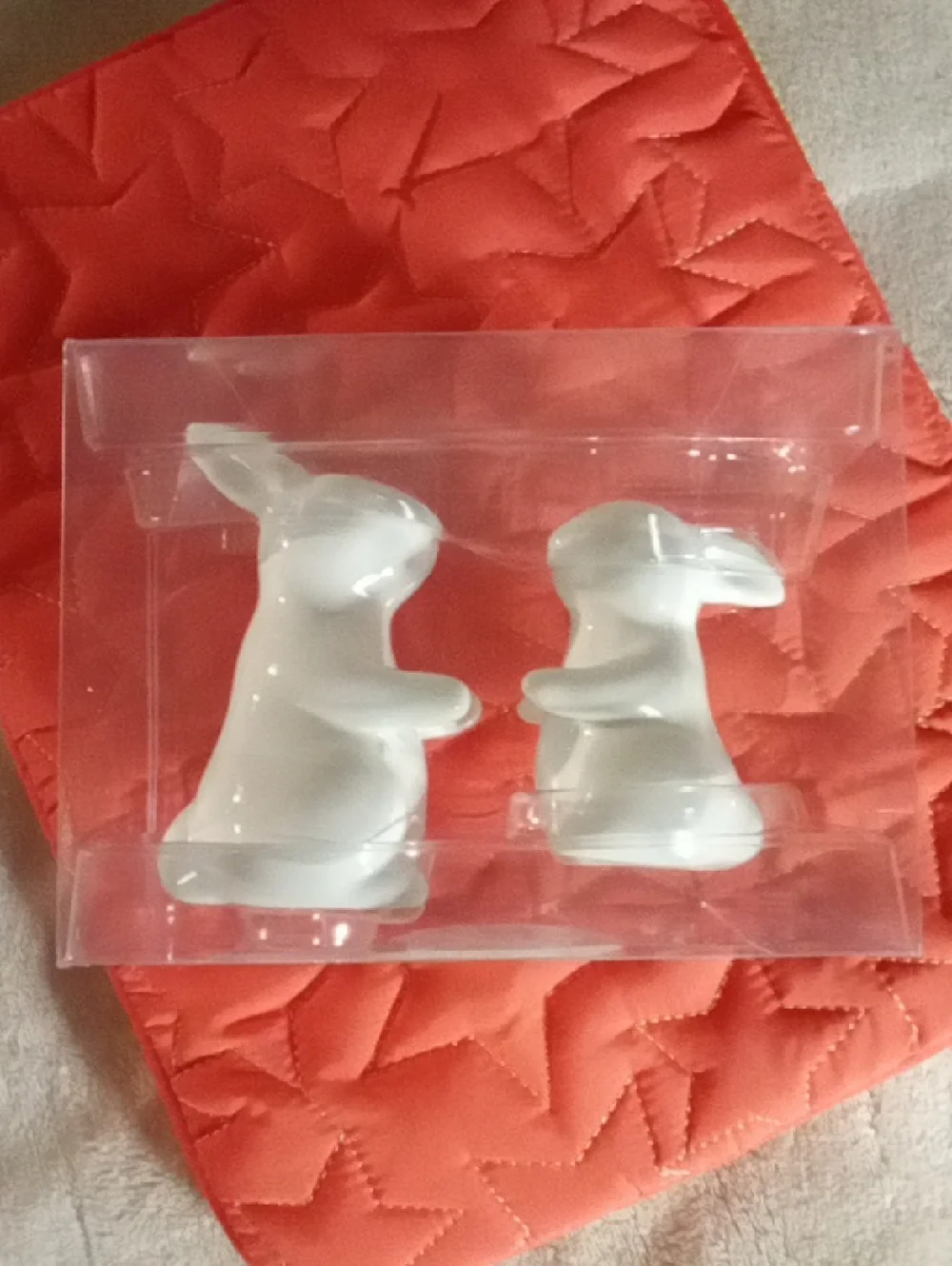 White Ceramic Bunny Salt and Pepper Shakers - NEW IN PACK SO CUTE!!